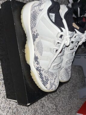 Jordan Kids Sneakers White Black Snake-Print